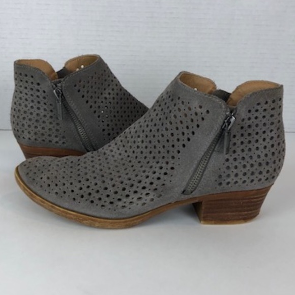 Lucky Brand Women's Perforated Ankle Suede Boots Sz 6.5 - Picture 5 of 12